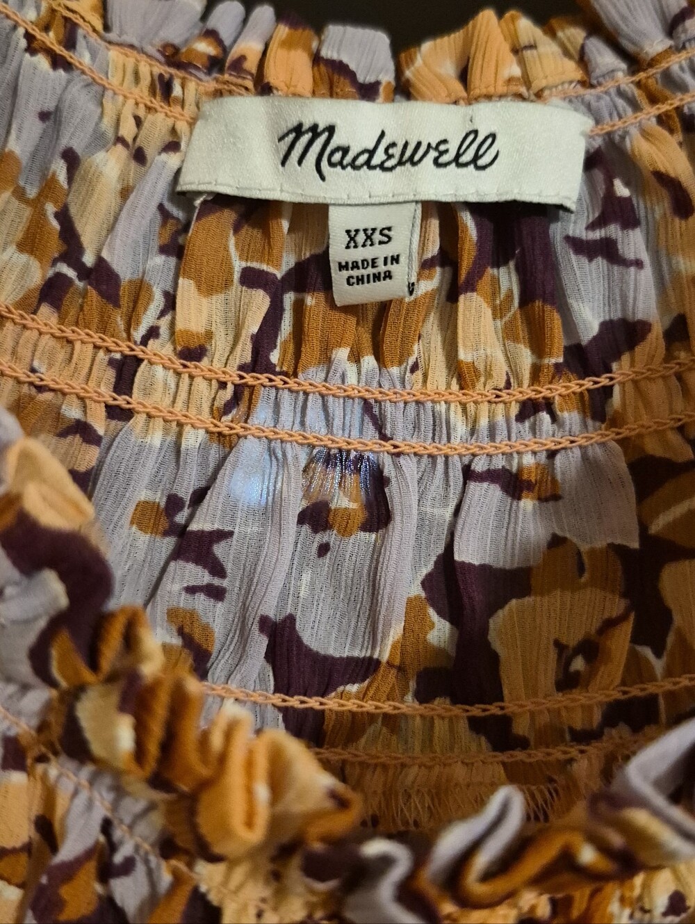 Madewell Floral Smocked-Neck Blouse - Picture 5 of 6